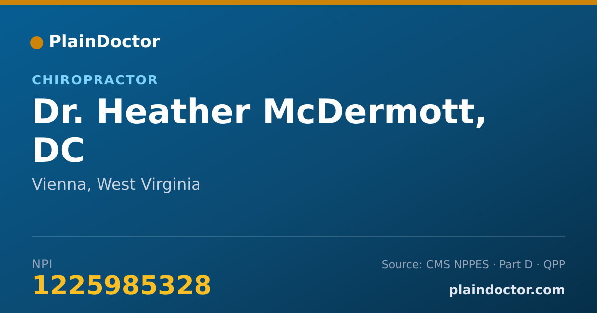 Shareable card for Heather McDermott, DC - Chiropractor, Vienna, WV