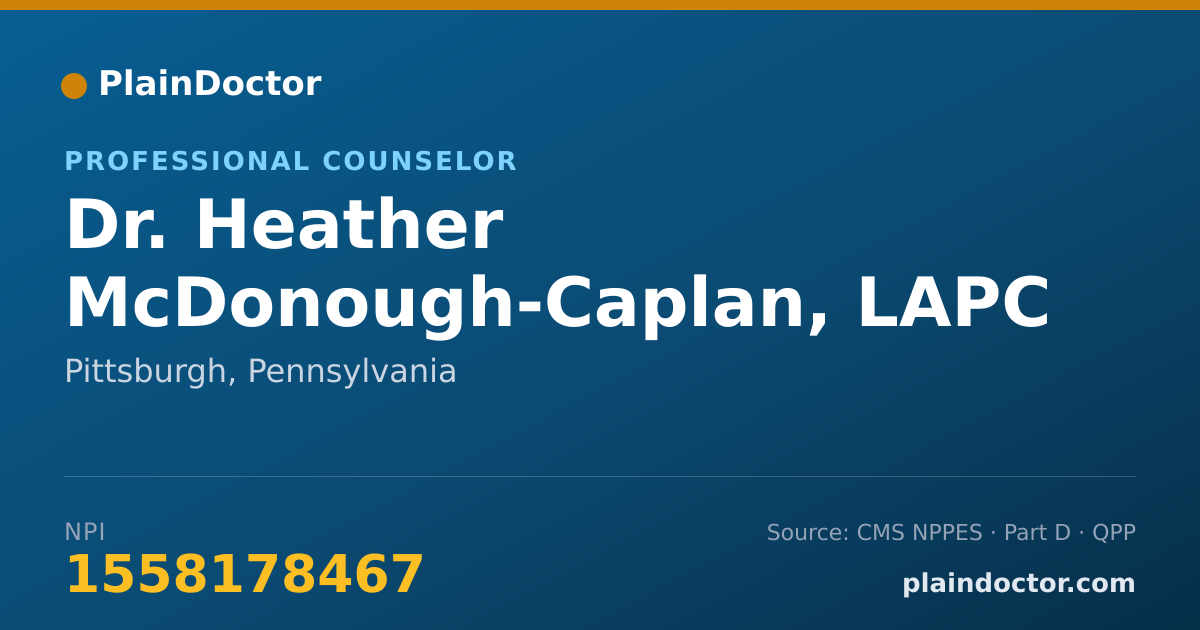Shareable card for Heather McDonough-Caplan, LAPC - Professional Counselor, Pittsburgh, PA