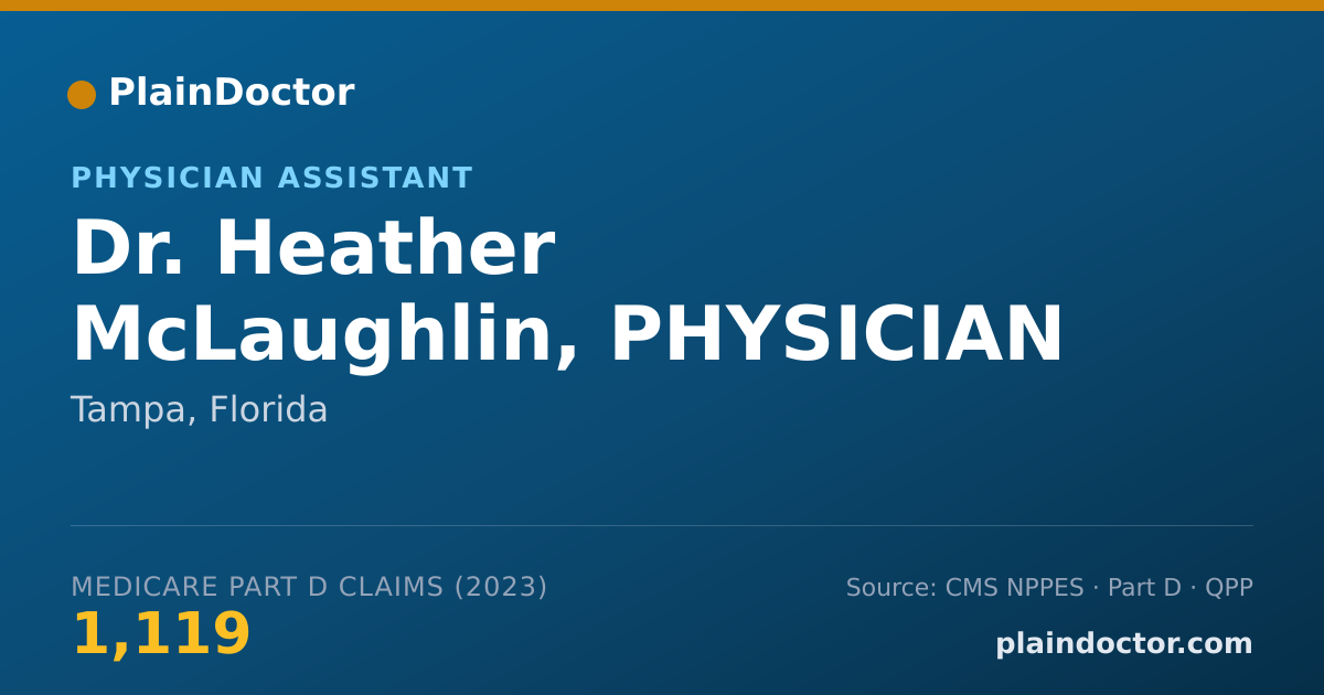 Shareable card for Heather McLaughlin, PHYSICIAN ASSISTANT - Physician Assistant, Tampa, FL
