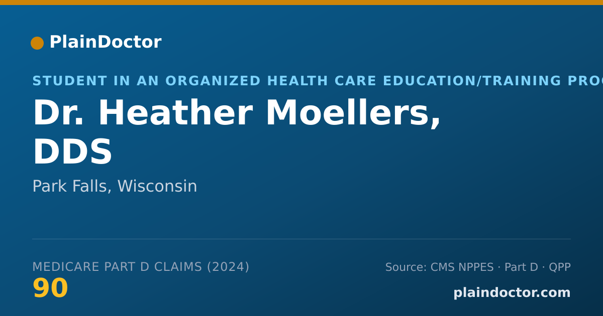 Shareable card for Heather Moellers, DDS - Student in an Organized Health Care Education/Training Program, Park Falls, WI