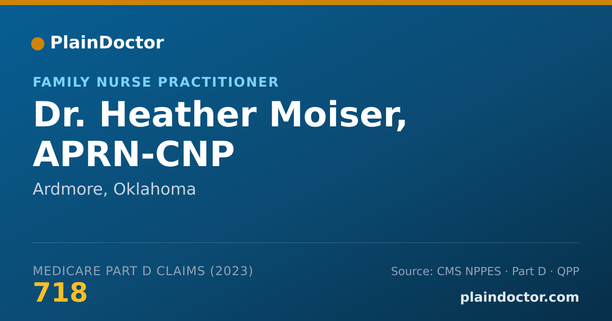 Shareable card for Heather Moiser, APRN-CNP - Family Nurse Practitioner, Ardmore, OK