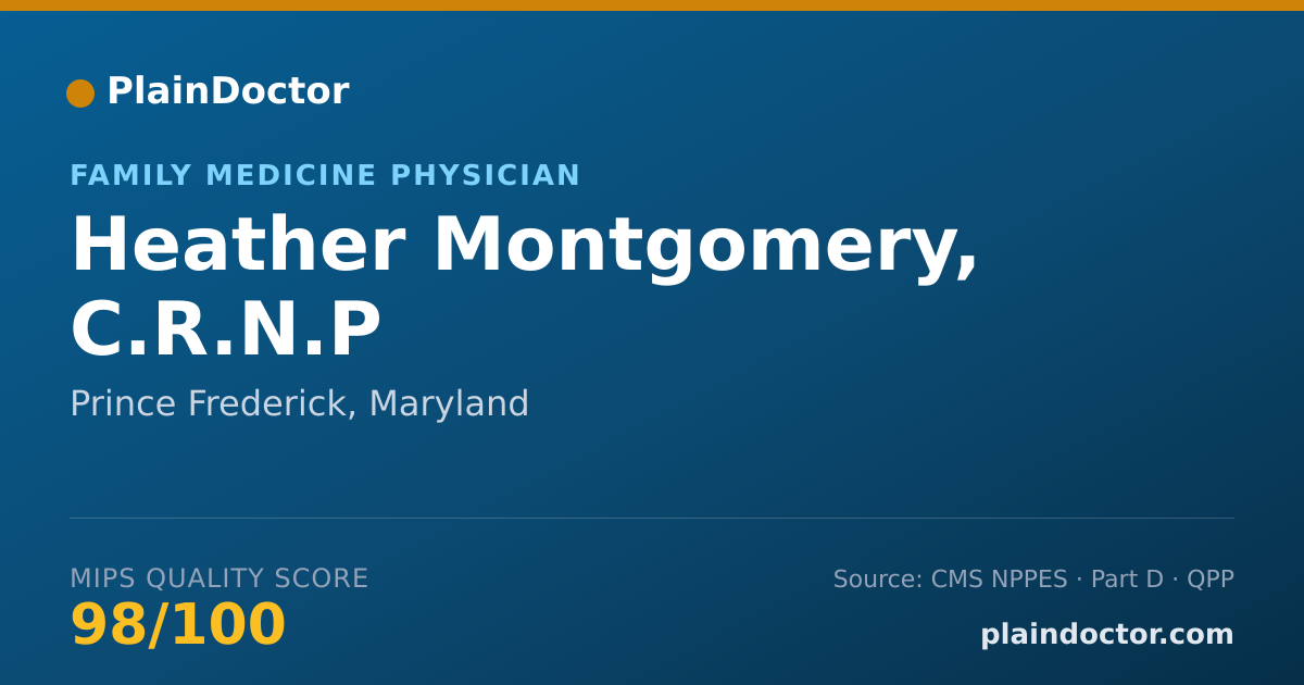 Shareable card for Heather Montgomery, C.R.N.P - Family Medicine Physician, Prince Frederick, MD