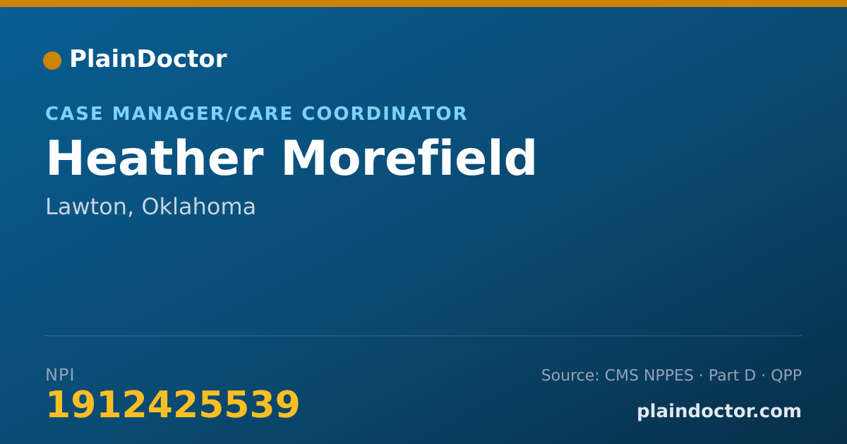 Shareable card for Heather Morefield - Case Manager/Care Coordinator, Lawton, OK