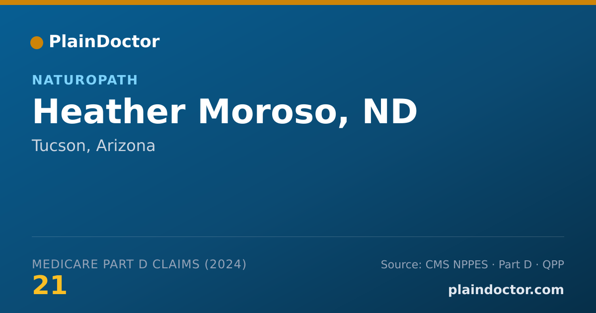 Shareable card for Heather Moroso, ND - Public Health & General Preventive Medicine Physician, Tucson, AZ