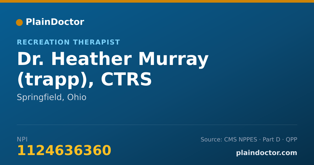 Shareable card for Heather Murray (trapp), CTRS - Recreation Therapist, Springfield, OH