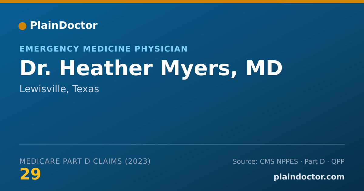 Shareable card for Heather Myers, MD - Emergency Medicine Physician, Lewisville, TX