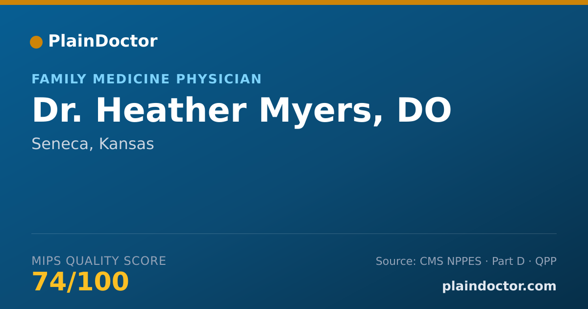 Shareable card for Heather Myers, DO - Family Medicine Physician, Seneca, KS