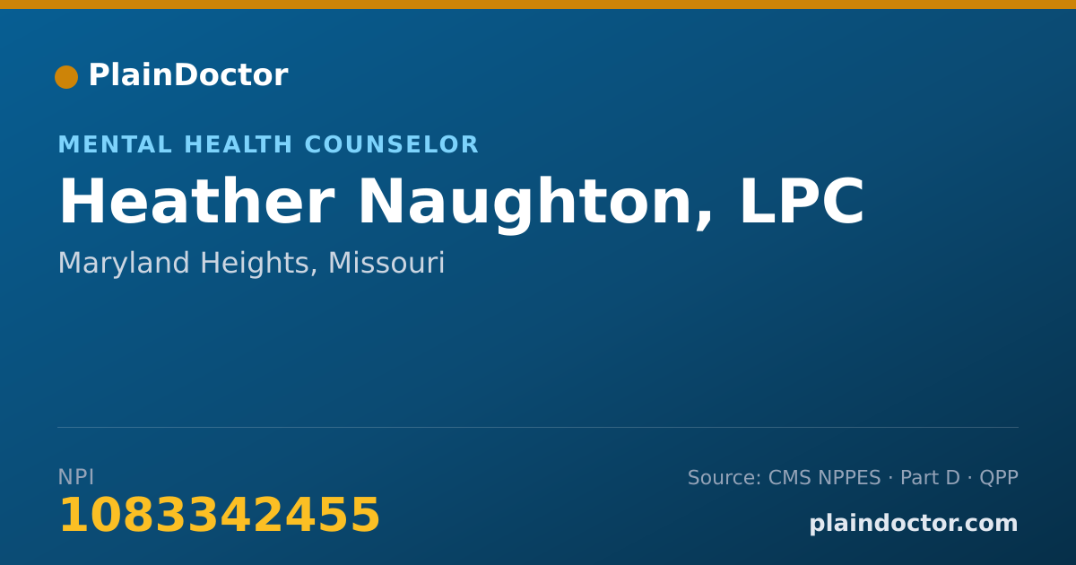 Shareable card for Heather Naughton, LPC - Mental Health Counselor, Maryland Heights, MO