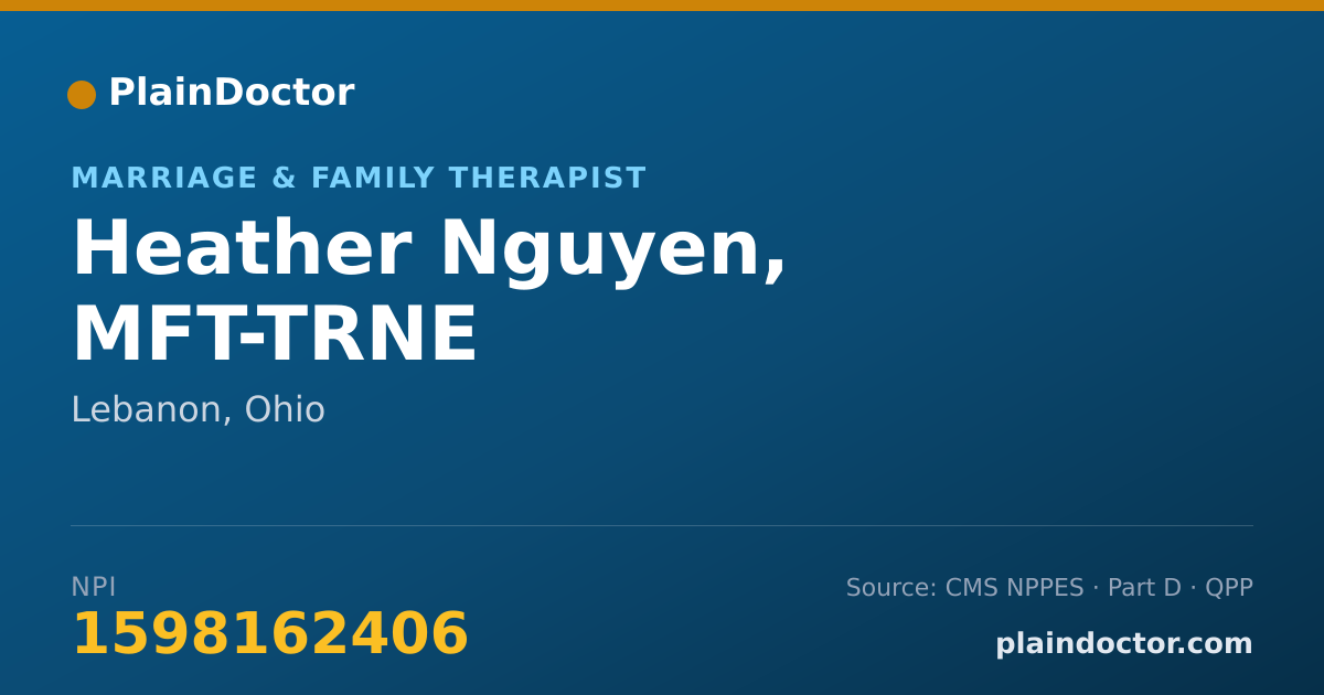 Shareable card for Heather Nguyen, MFT-TRNE - Marriage & Family Therapist, Lebanon, OH