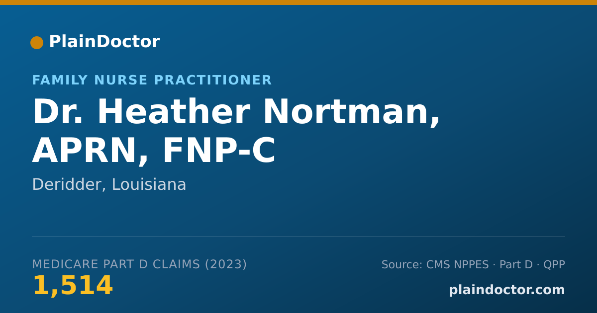 Shareable card for Heather Nortman, APRN, FNP-C - Family Nurse Practitioner, Deridder, LA