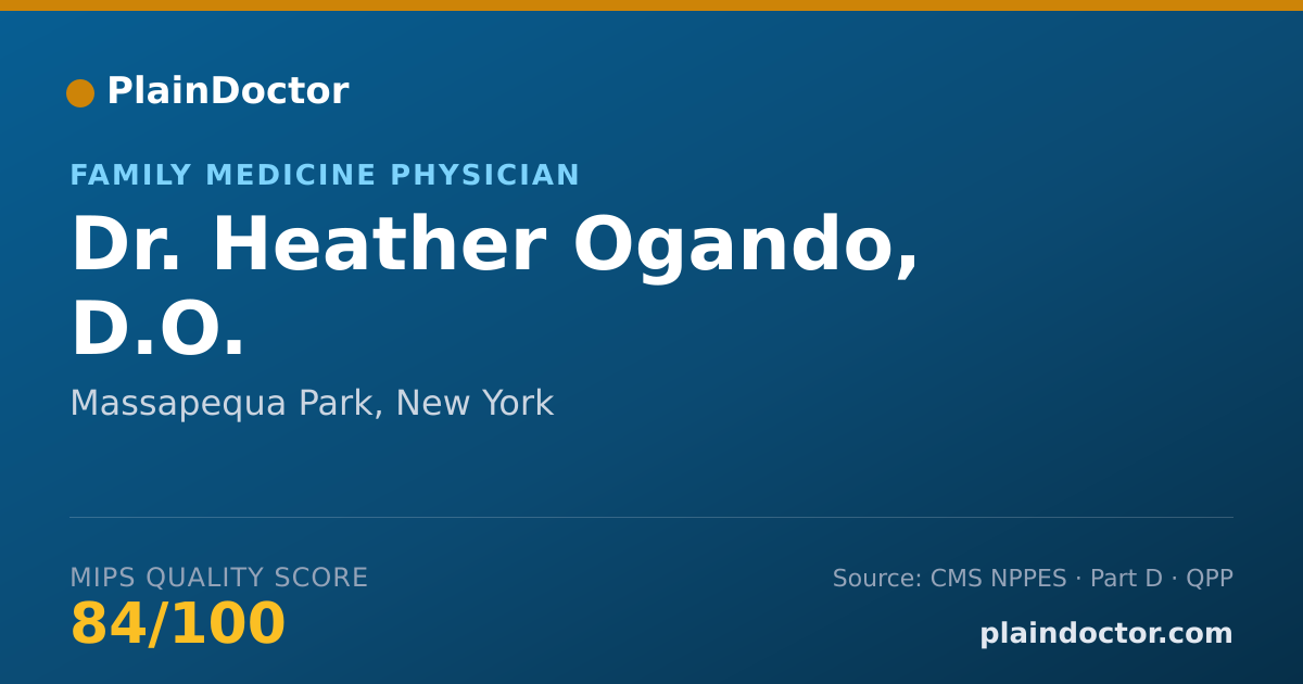 Shareable card for Heather Ogando, D.O. - Family Medicine Physician, Massapequa Park, NY