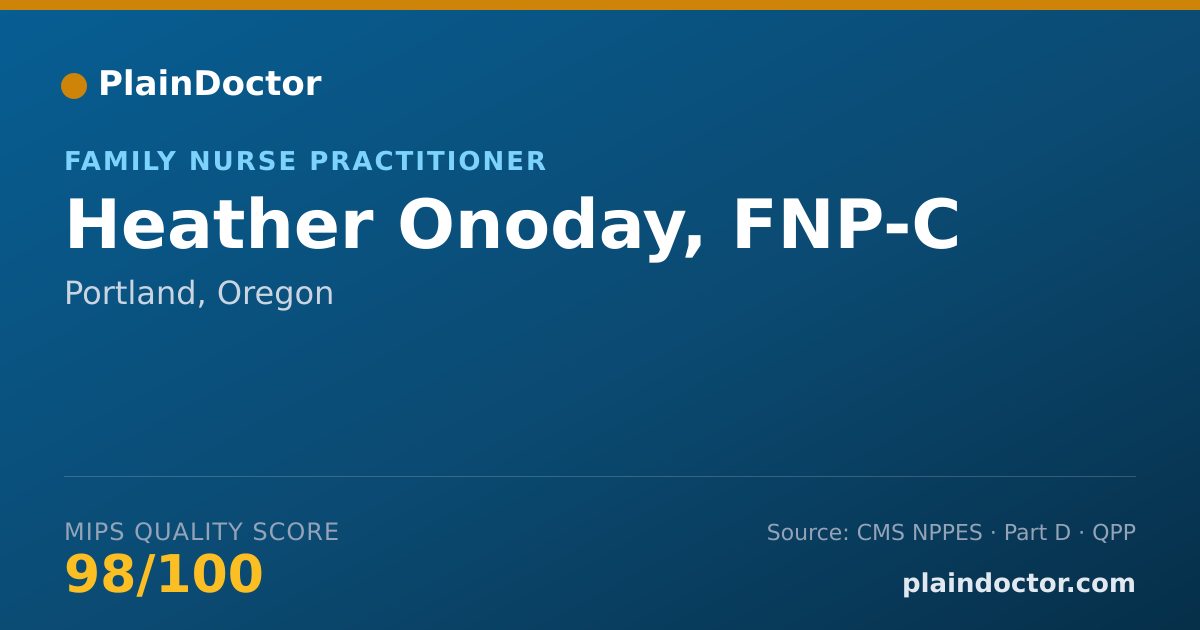 Shareable card for Heather Onoday, FNP-C - Family Nurse Practitioner, Portland, OR