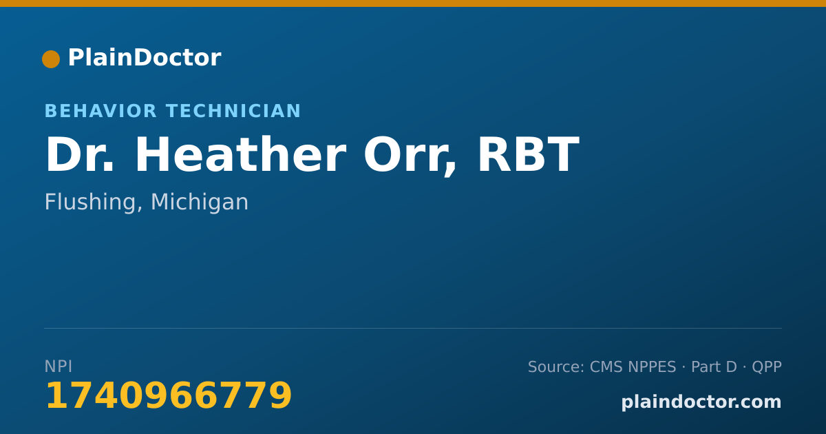 Shareable card for Heather Orr, RBT - Behavior Technician, Flushing, MI
