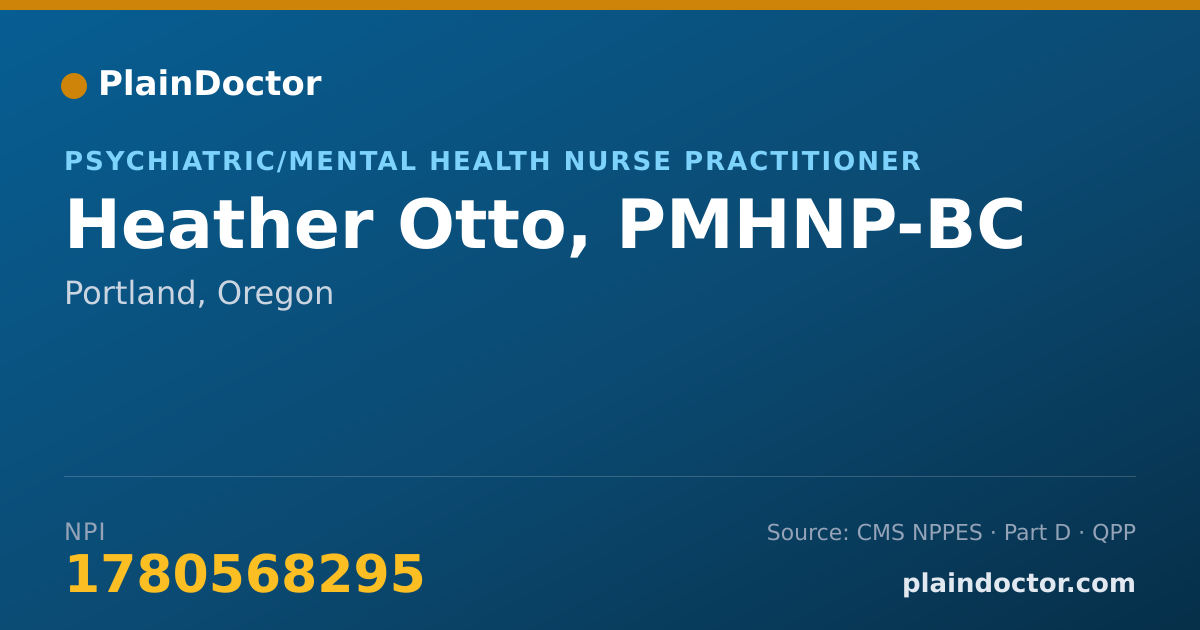 Shareable card for Heather Otto, PMHNP-BC - Psychiatric/Mental Health Nurse Practitioner, Portland, OR