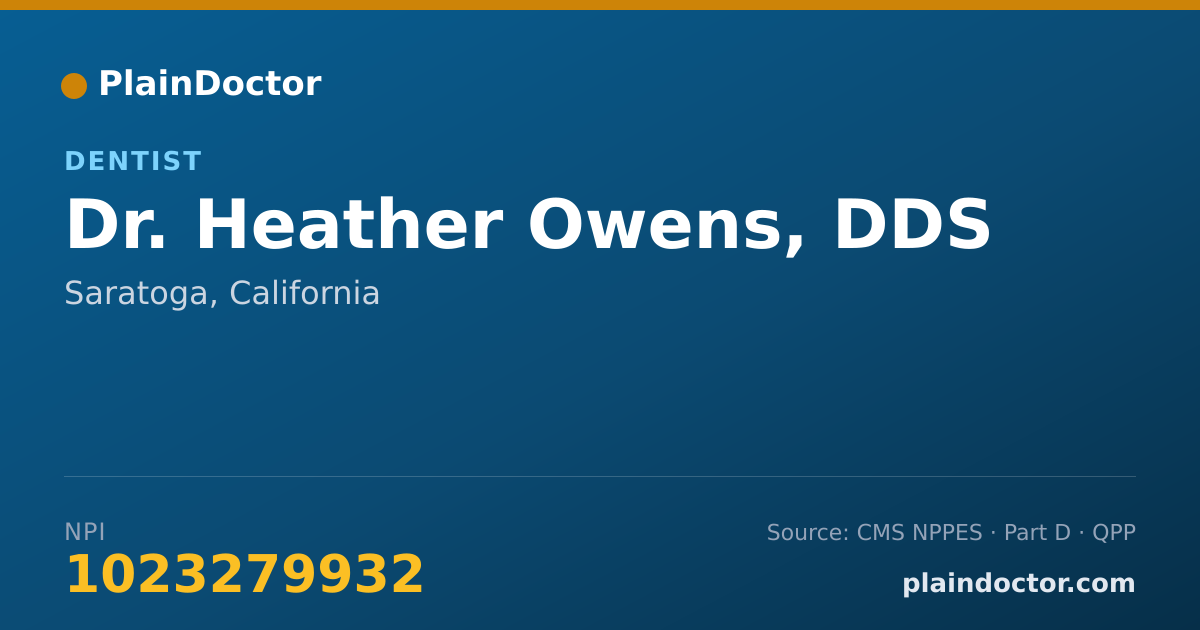 Shareable card for Heather Owens, DDS - Dentist, Saratoga, CA
