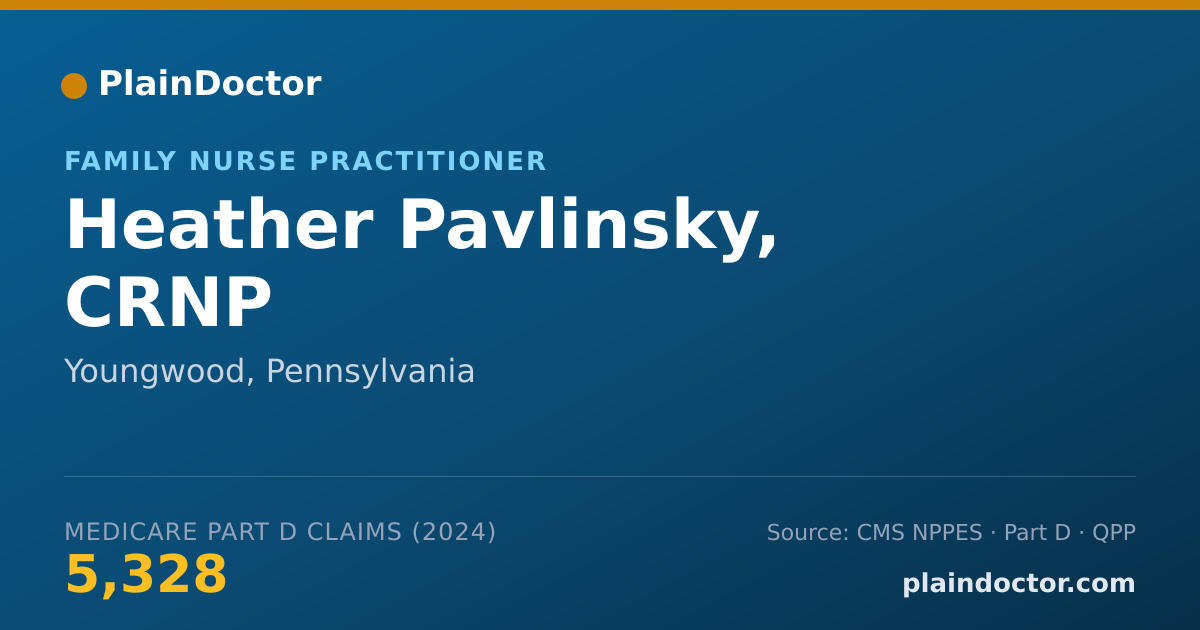 Shareable card for Heather Pavlinsky, CRNP - Family Nurse Practitioner, Youngwood, PA
