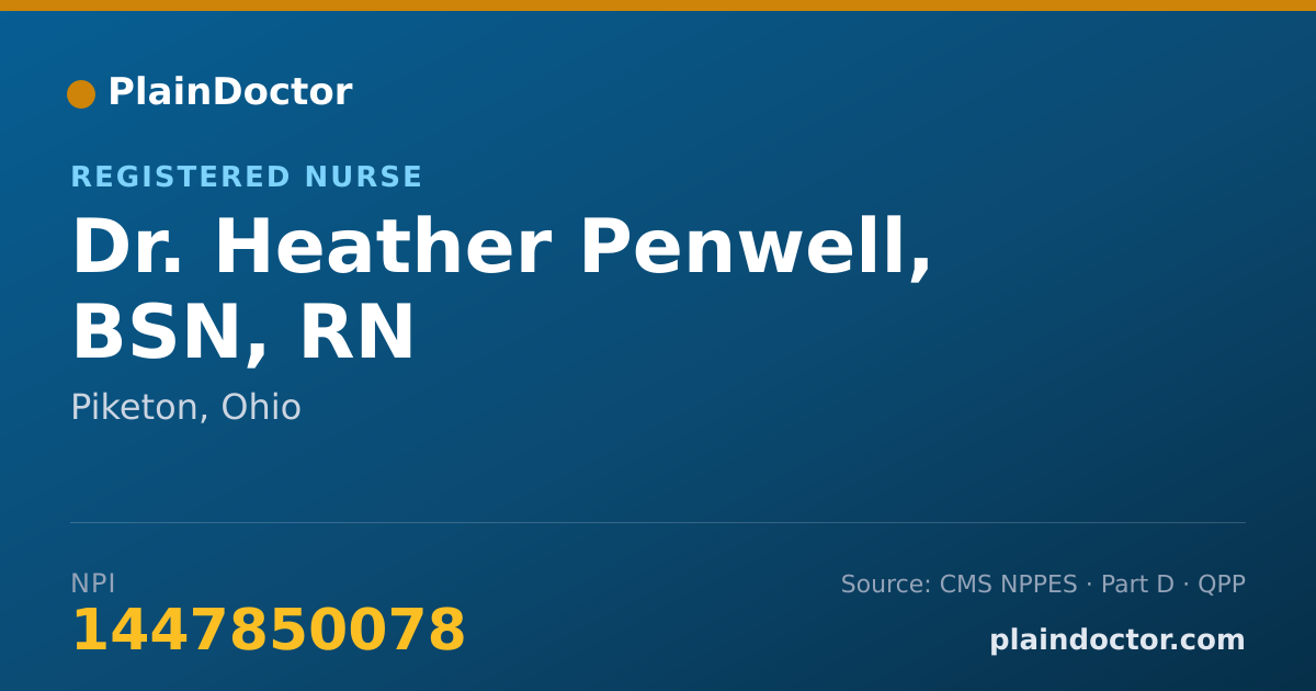 Shareable card for Heather Penwell, BSN, RN - Registered Nurse, Piketon, OH