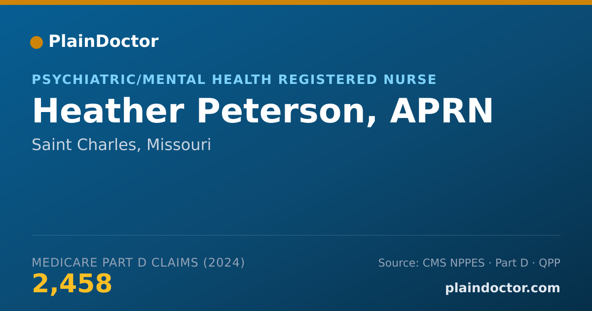 Shareable card for Heather Peterson, APRN - Psychiatric/Mental Health Registered Nurse, Saint Charles, MO