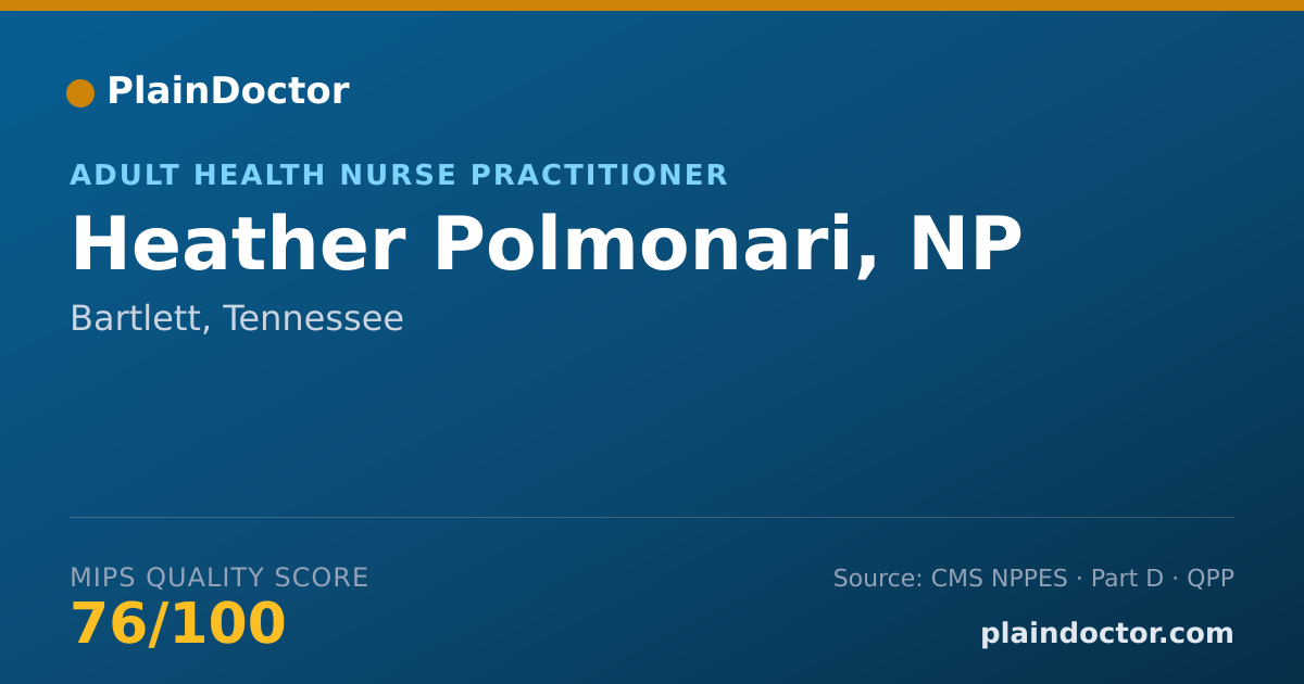 Shareable card for Heather Polmonari, NP - Adult Health Nurse Practitioner, Bartlett, TN