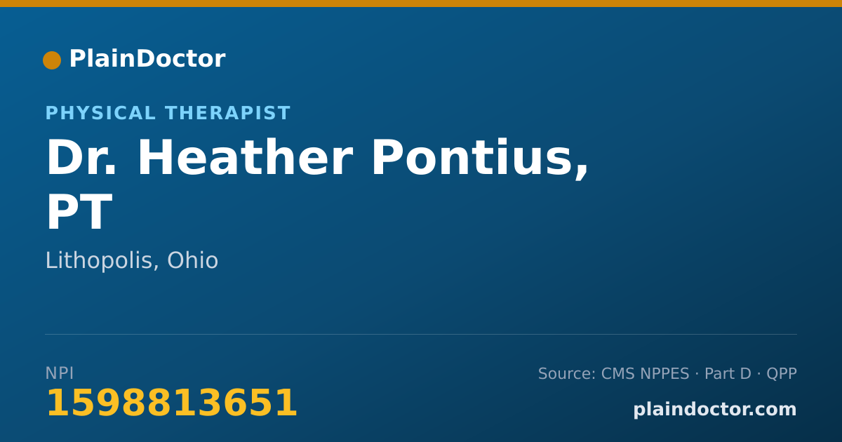 Shareable card for Heather Pontius, PT - Physical Therapist, Lithopolis, OH