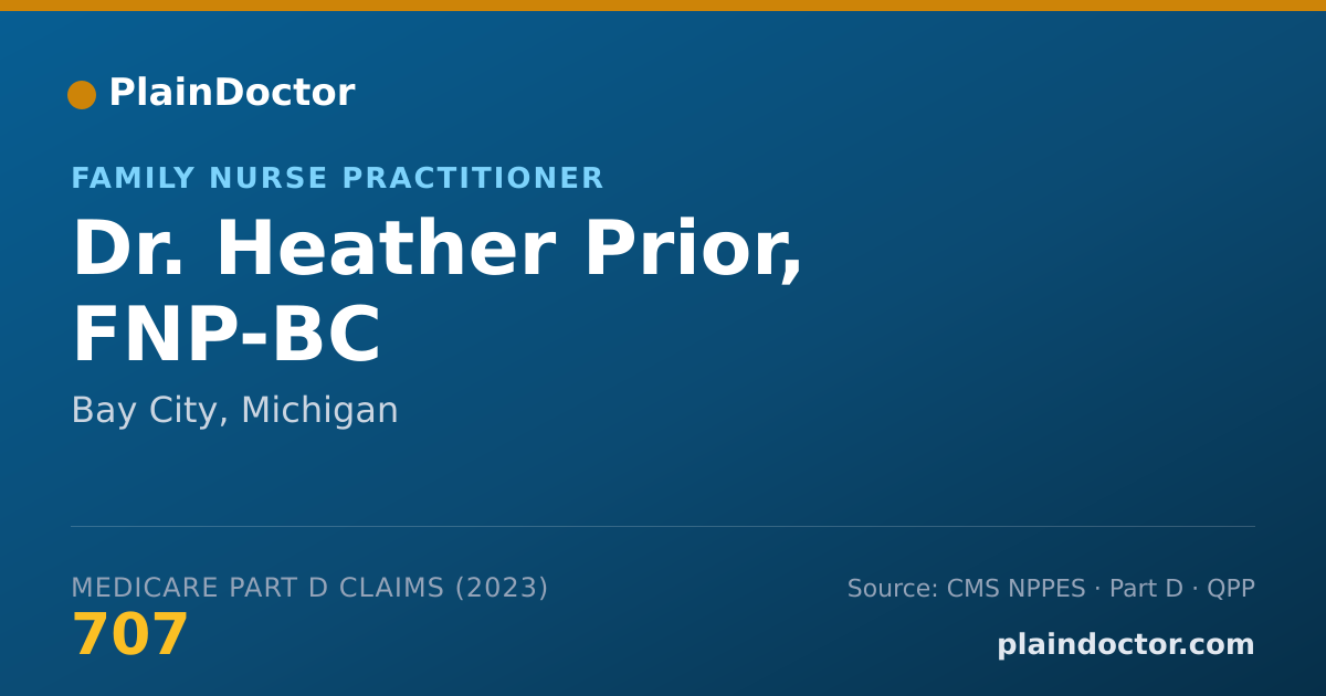 Shareable card for Heather Prior, FNP-BC - Family Nurse Practitioner, Bay City, MI