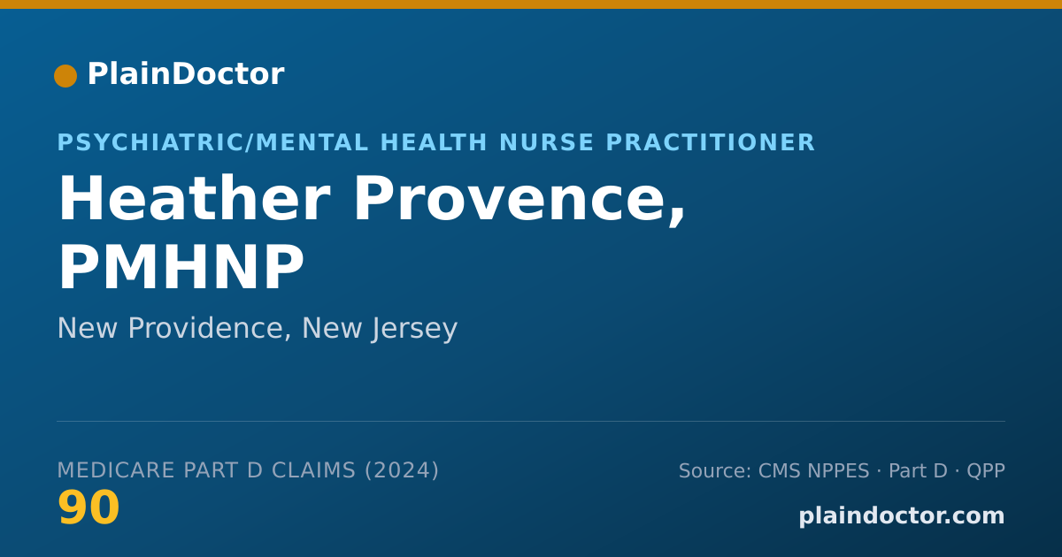Shareable card for Heather Provence, PMHNP - Psychiatric/Mental Health Nurse Practitioner, New Providence, NJ