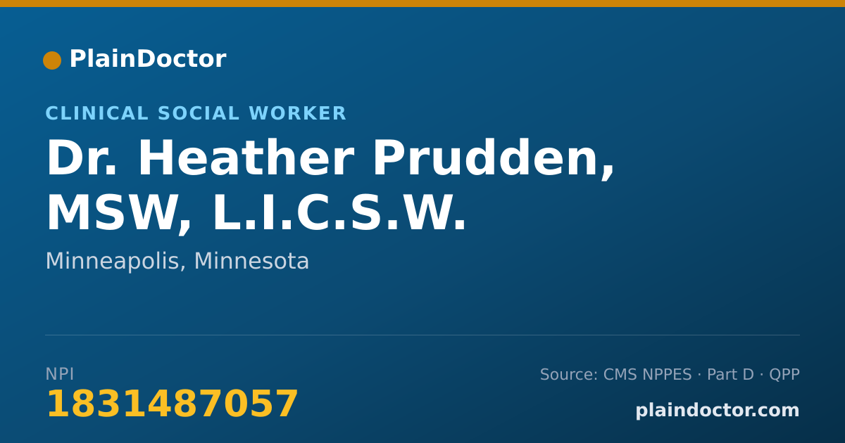 Shareable card for Heather Prudden, MSW, L.I.C.S.W. - Clinical Social Worker, Minneapolis, MN
