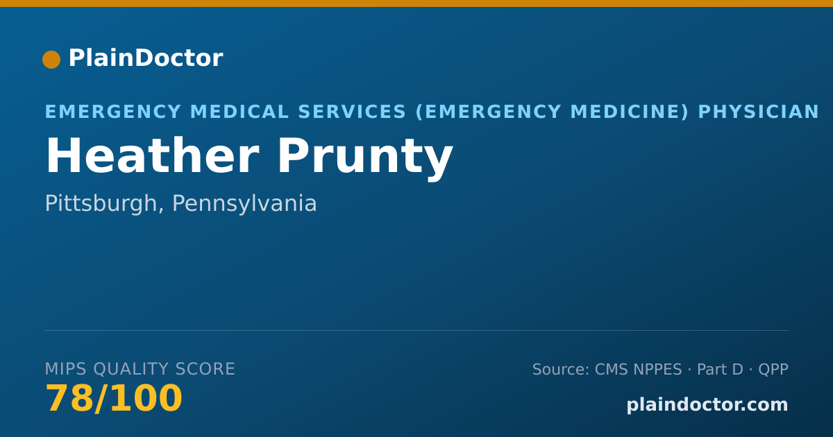 Shareable card for Heather Prunty - Emergency Medical Services (Emergency Medicine) Physician, Pittsburgh, PA