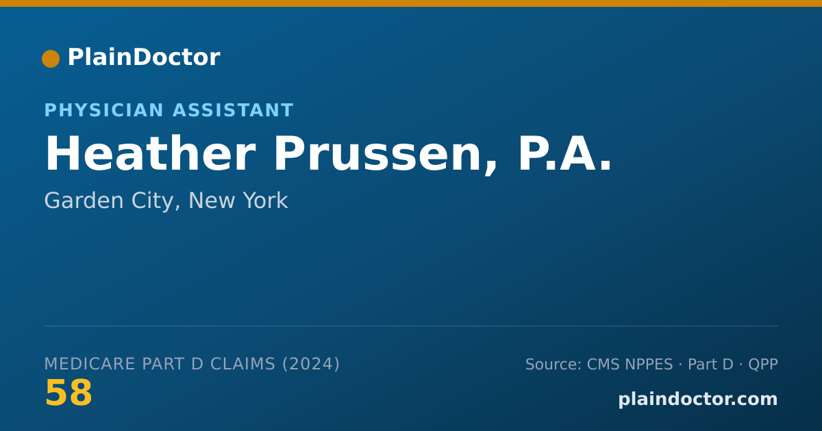 Shareable card for Heather Prussen, P.A. - Physician Assistant, Garden City, NY