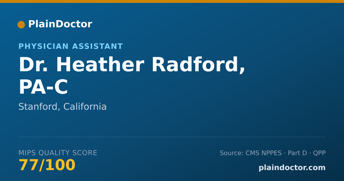 Shareable card for Heather Radford, PA-C - Physician Assistant, Stanford, CA