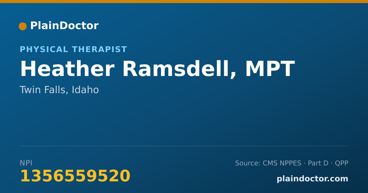 Shareable card for Heather Ramsdell, MPT - Physical Therapist, Twin Falls, ID