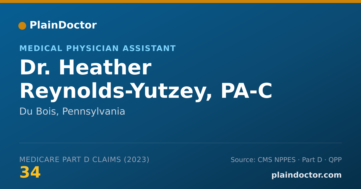 Shareable card for Heather Reynolds-Yutzey, PA-C - Medical Physician Assistant, Du Bois, PA