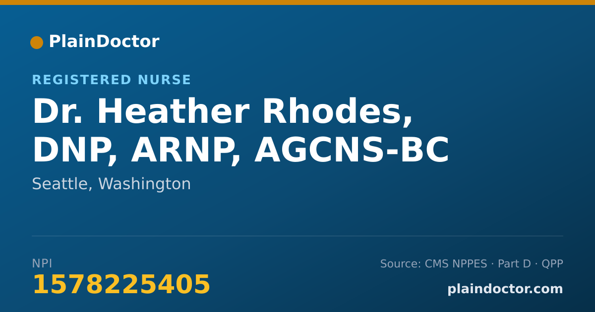 Shareable card for Heather Rhodes, DNP, ARNP, AGCNS-BC - Registered Nurse, Seattle, WA