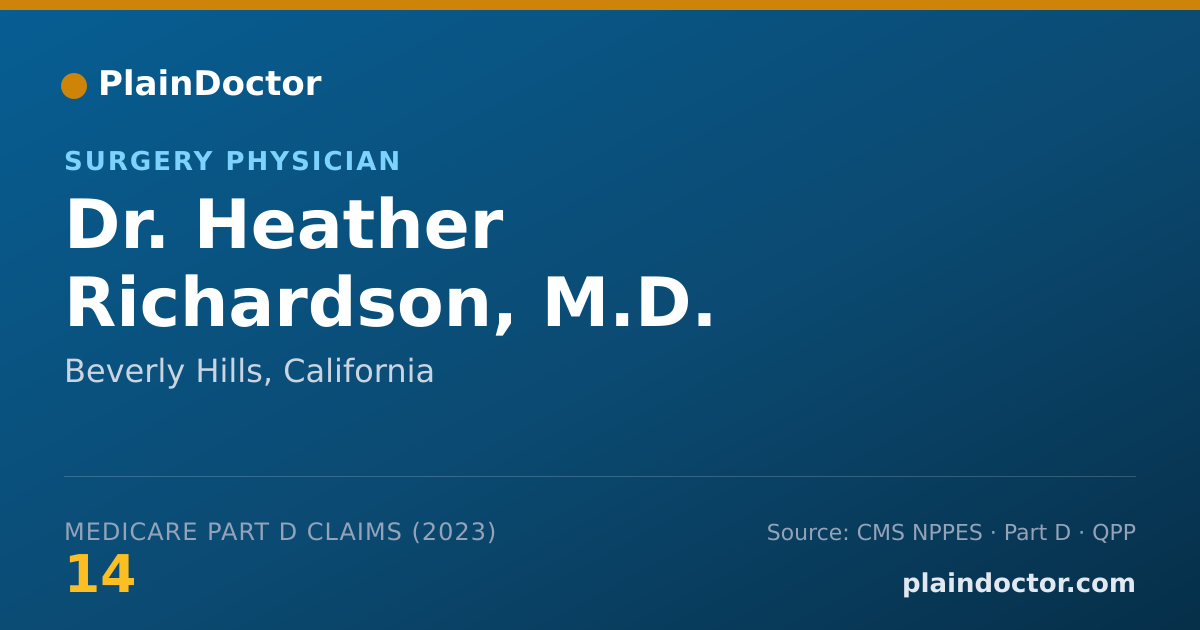 Shareable card for Heather Richardson, M.D. - Surgery Physician, Beverly Hills, CA