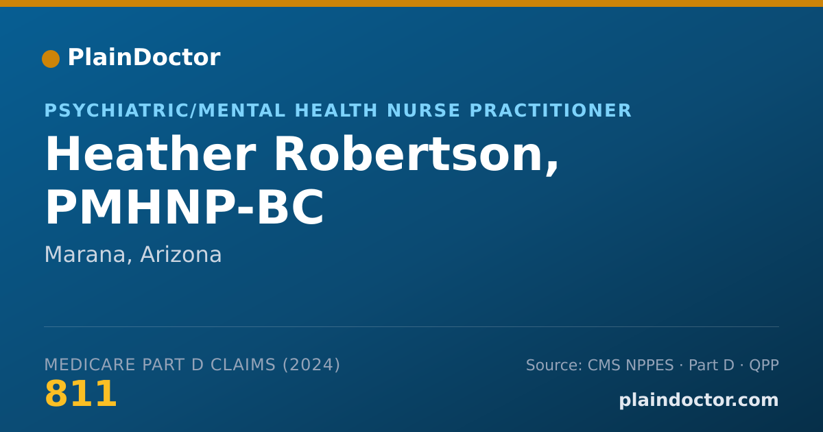 Shareable card for Heather Robertson, PMHNP-BC - Psychiatric/Mental Health Nurse Practitioner, Marana, AZ