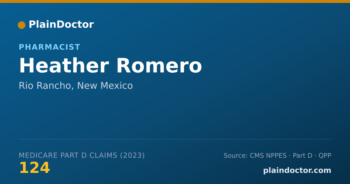 Shareable card for Heather Romero - Pharmacist, Rio Rancho, NM