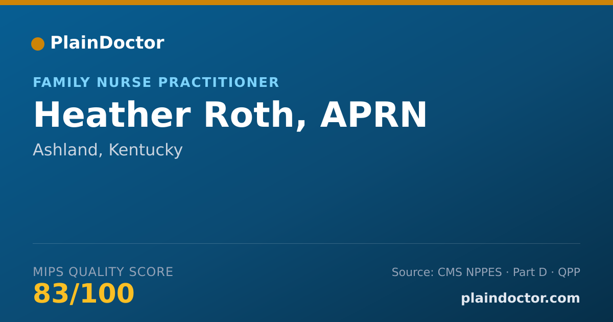 Shareable card for Heather Roth, APRN - Family Nurse Practitioner, Ashland, KY
