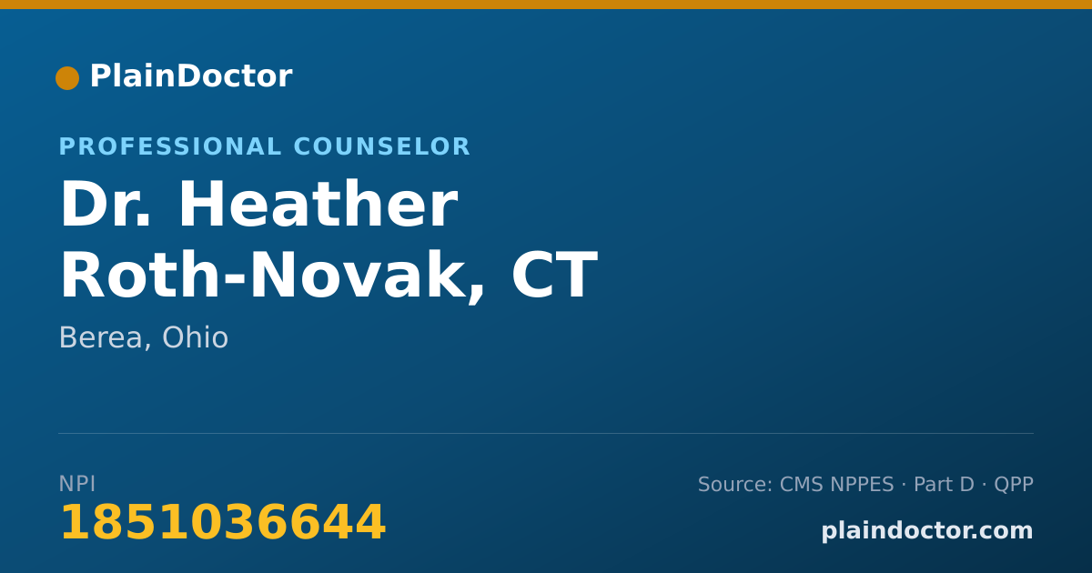 Shareable card for Heather Roth-Novak, CT - Professional Counselor, Berea, OH