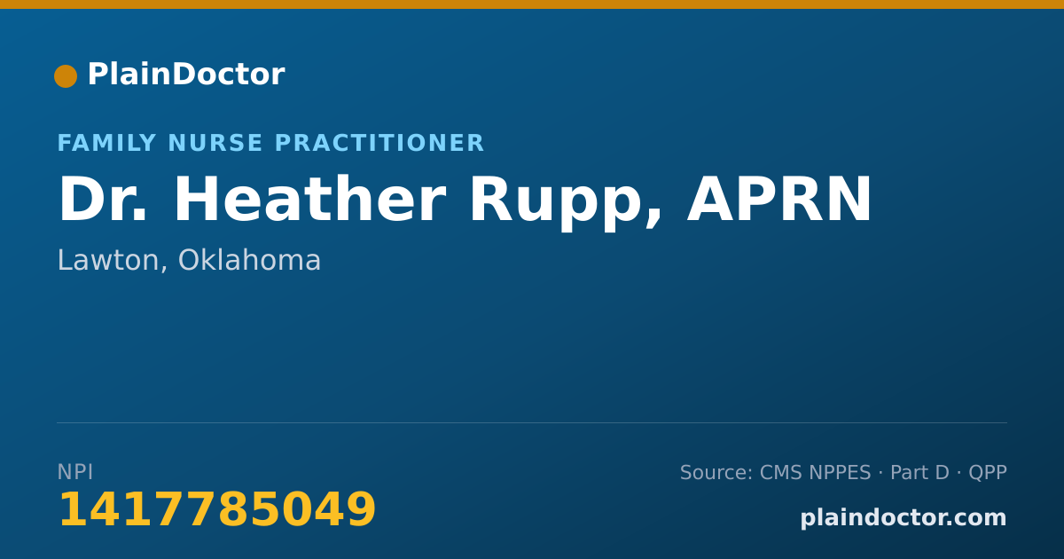 Shareable card for Heather Rupp, APRN - Family Nurse Practitioner, Lawton, OK