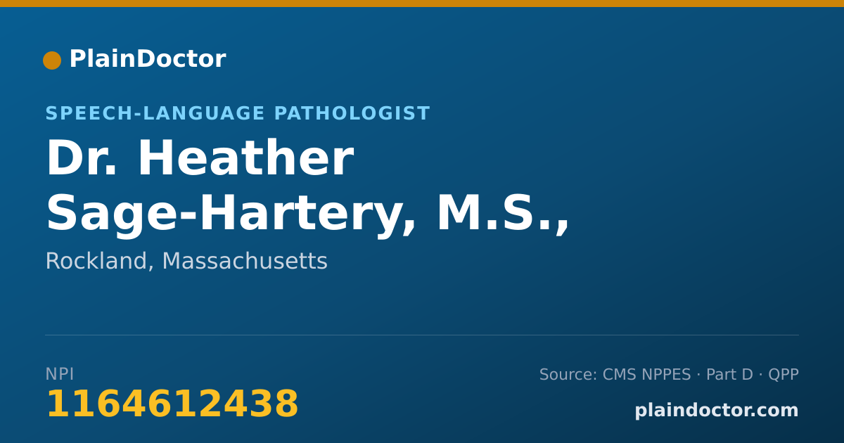 Shareable card for Heather Sage-Hartery, M.S., CCC-SLP - Speech-Language Pathologist, Rockland, MA