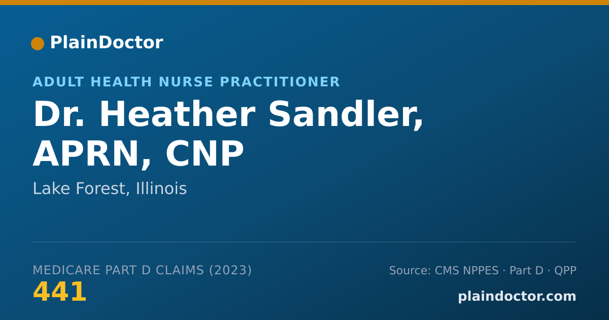 Shareable card for Heather Sandler, APRN, CNP - Adult Health Nurse Practitioner, Lake Forest, IL