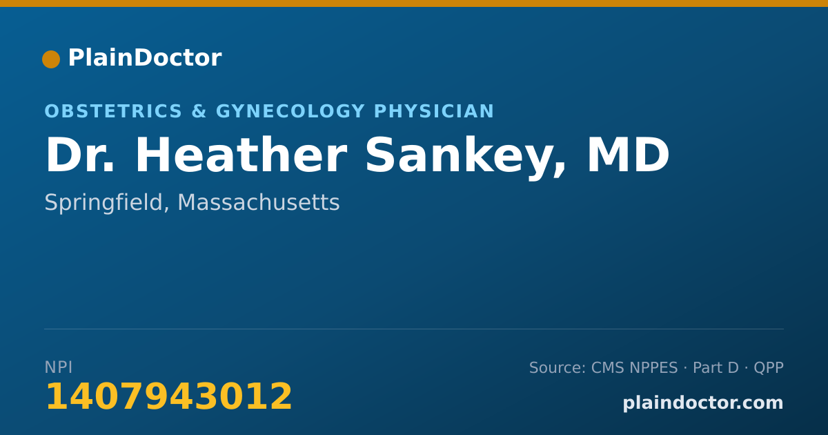 Shareable card for Heather Sankey, MD - Obstetrics & Gynecology Physician, Springfield, MA