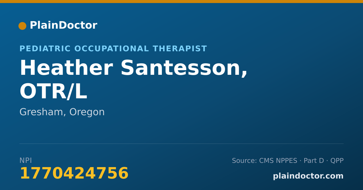 Shareable card for Heather Santesson, OTR/L - Pediatric Occupational Therapist, Gresham, OR