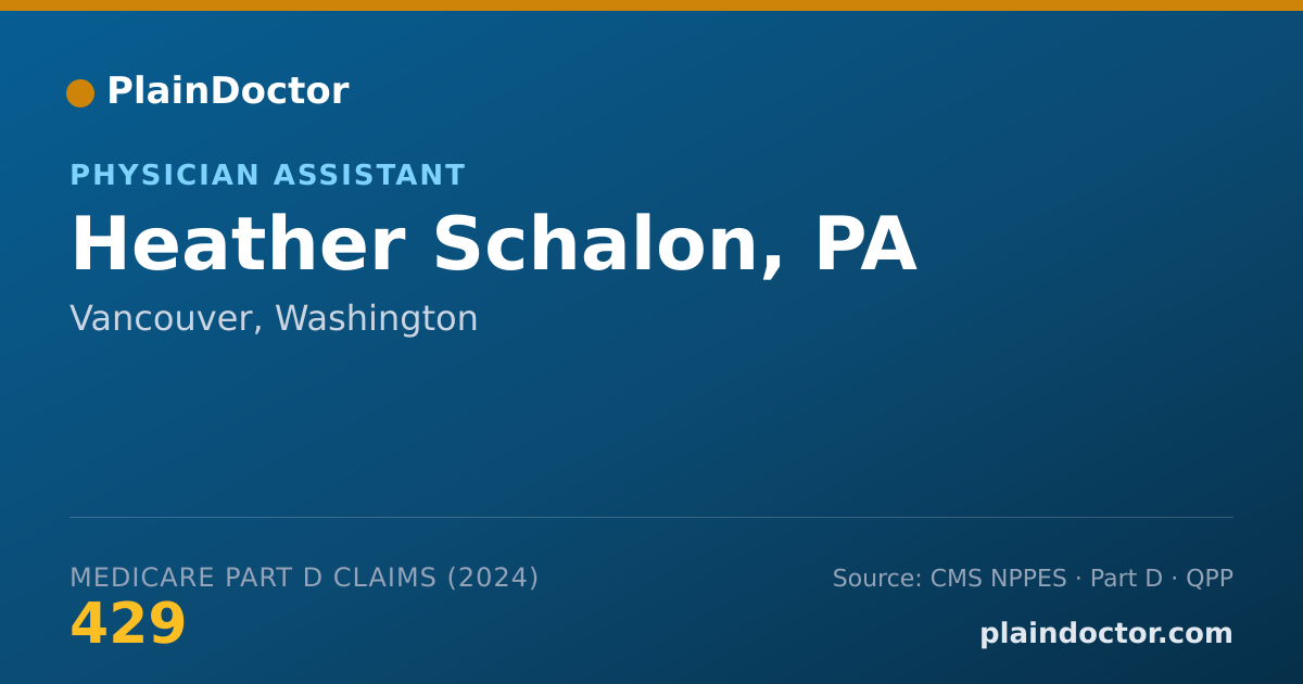 Shareable card for Heather Schalon, PA - Emergency Medicine Physician, Vancouver, WA