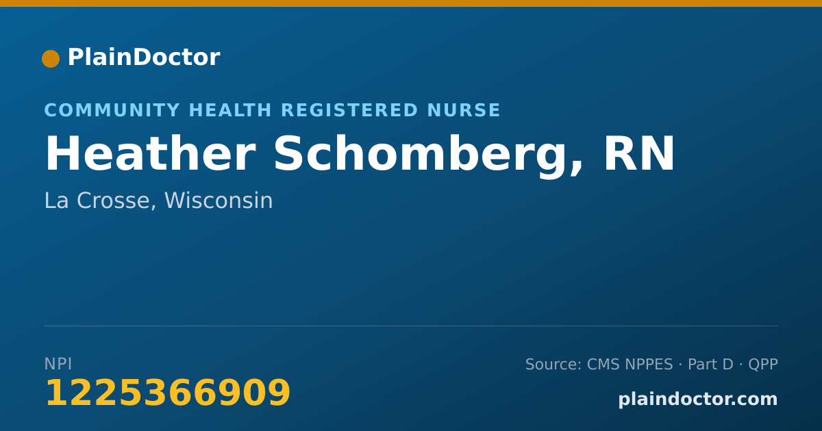 Shareable card for Heather Schomberg, RN - Community Health Registered Nurse, La Crosse, WI