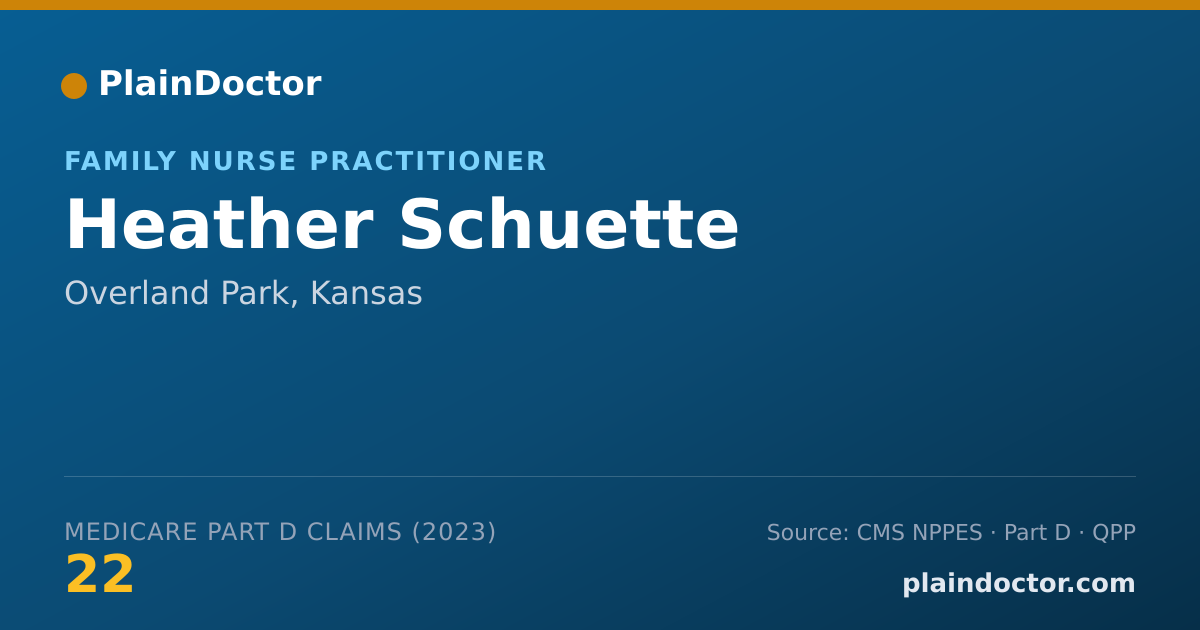 Shareable card for Heather Schuette - Family Nurse Practitioner, Overland Park, KS