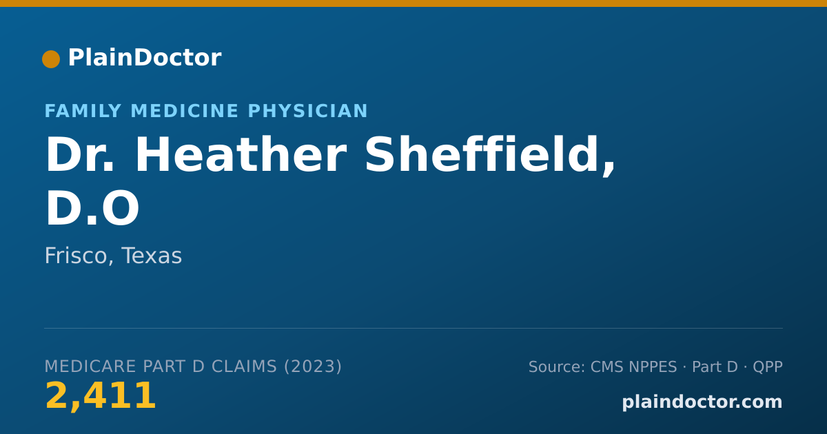 Shareable card for Heather Sheffield, D.O - Family Medicine Physician, Frisco, TX