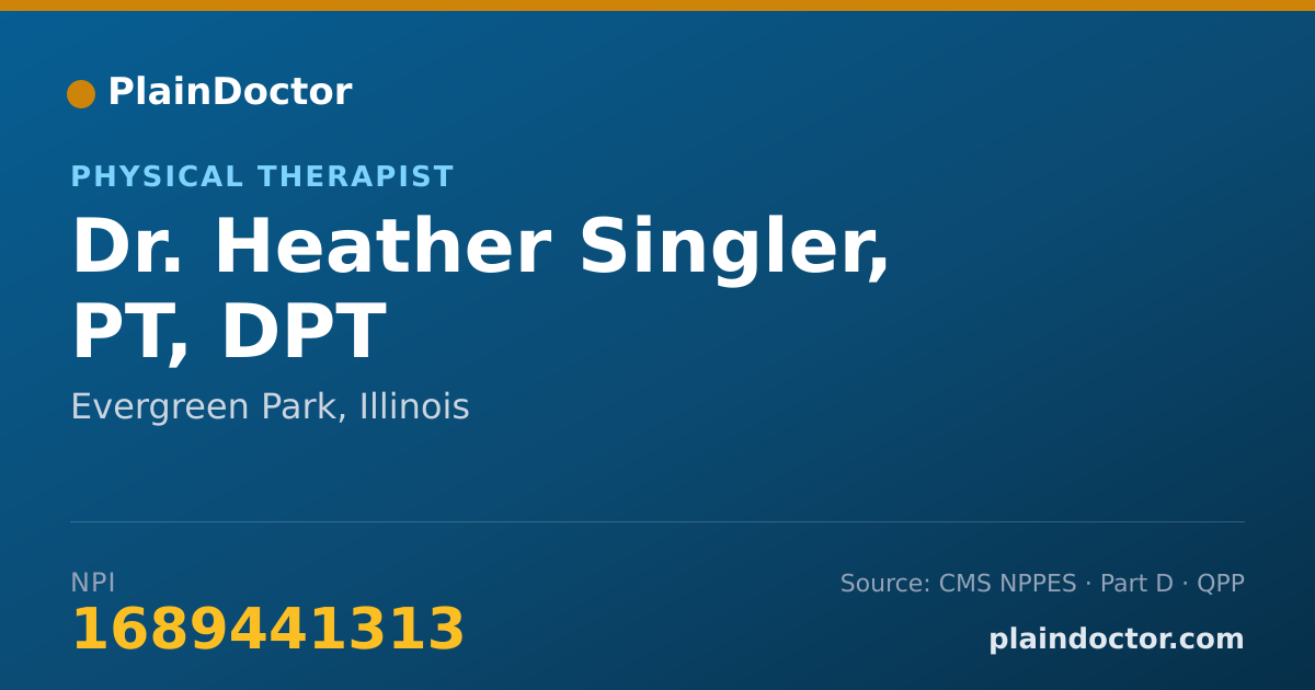 Shareable card for Heather Singler, PT, DPT - Physical Therapist, Evergreen Park, IL
