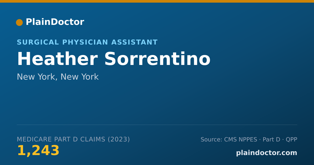 Shareable card for Heather Sorrentino - Surgical Physician Assistant, New York, NY