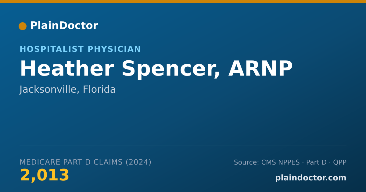Shareable card for Heather Spencer, ARNP - Hospitalist Physician, Jacksonville, FL
